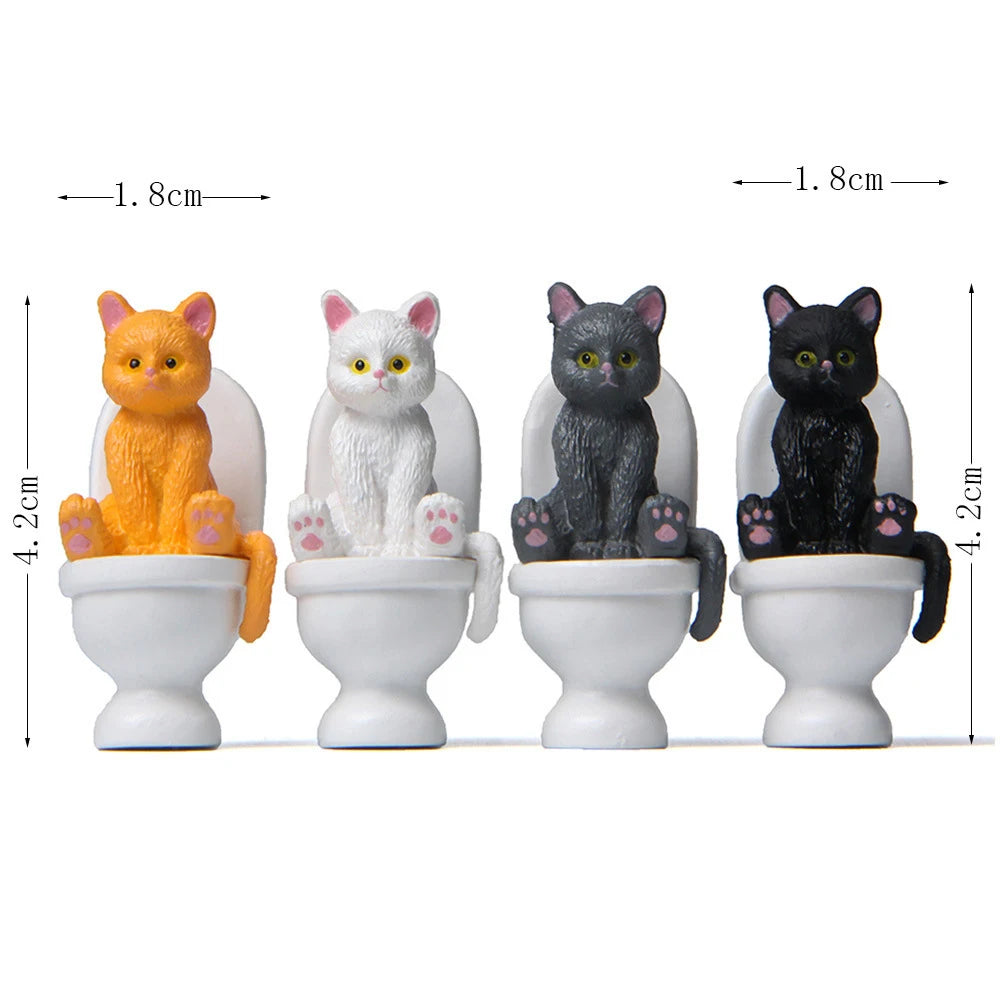 Cat Figurine Garden Ornament Set