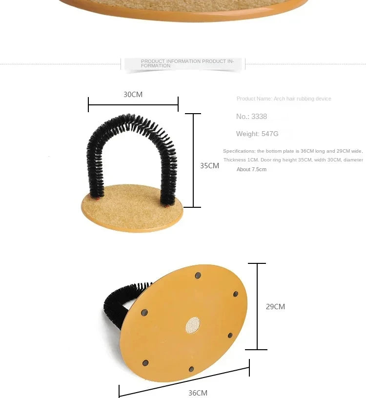 Self-Grooming Cat Arch with Massage Brush