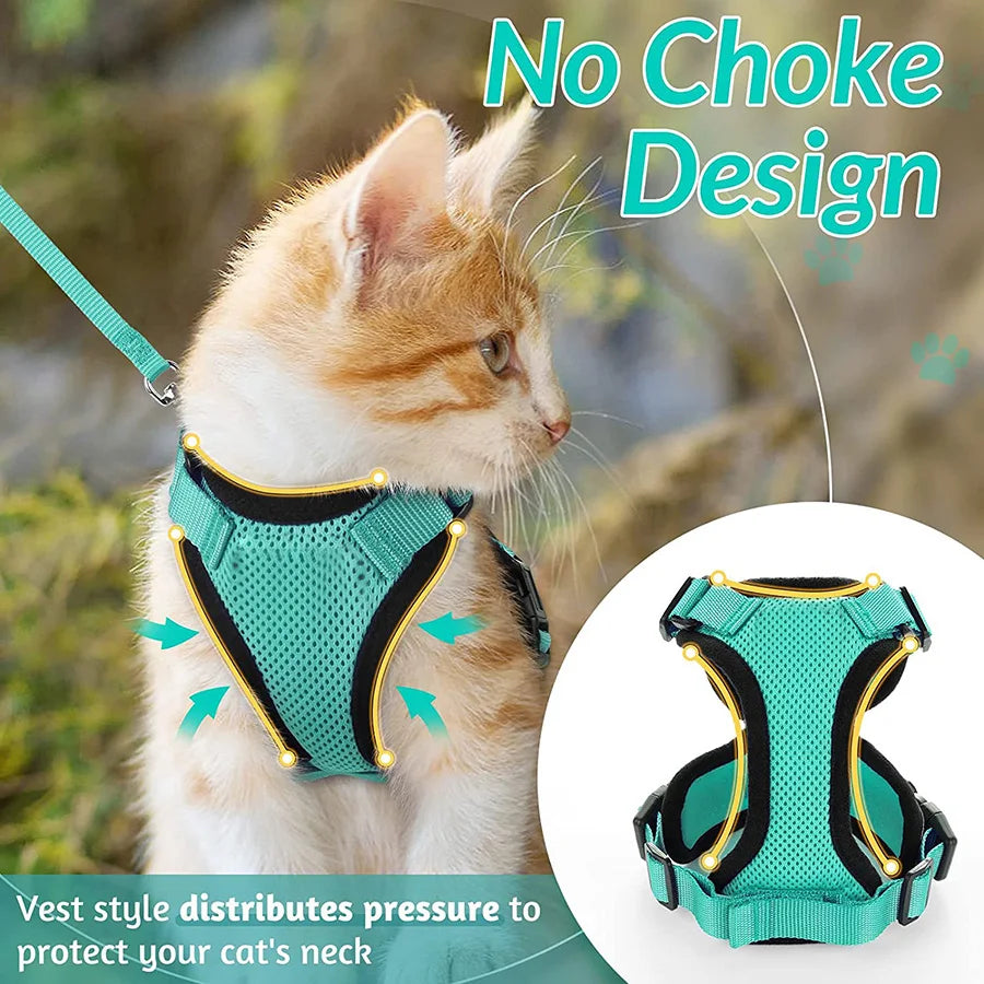 Adjustable Cat Harness & Leash Set