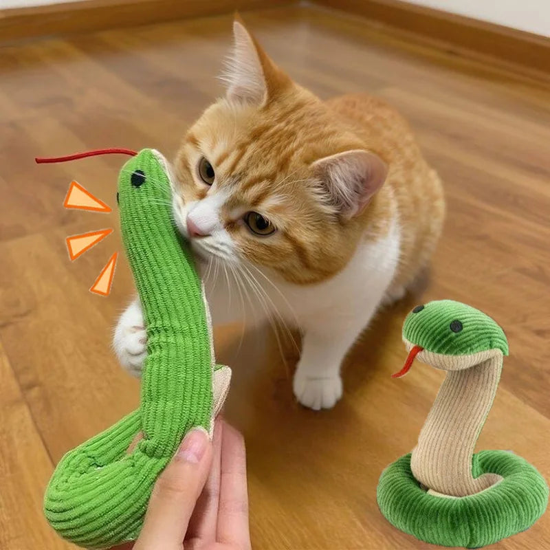 Interactive Plush Snake Toy for Cats
