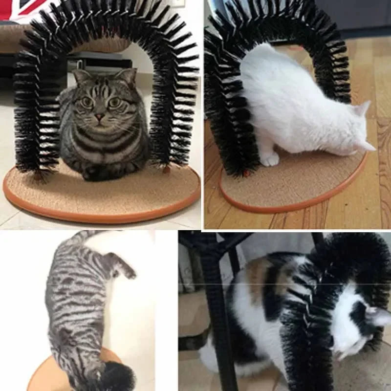 Self-Grooming Cat Arch with Massage Brush