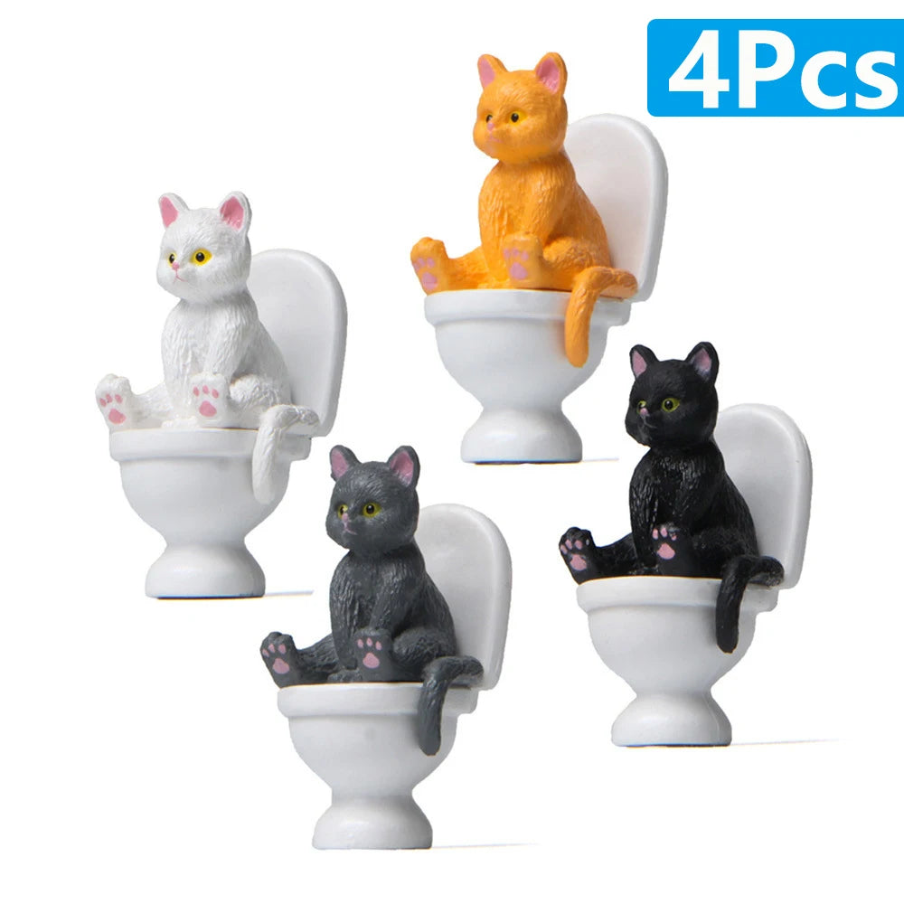 Cat Figurine Garden Ornament Set